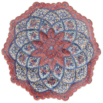 Decorative CopperWall  Plate Hand-Painted with Persian Minakari Enamel Arghavan
