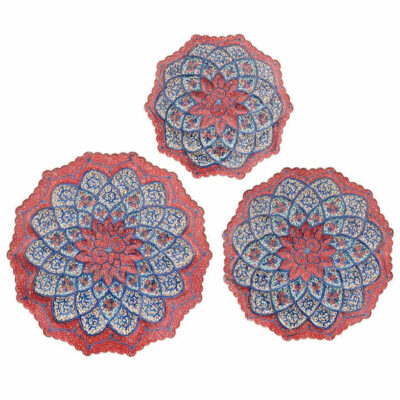 Decorative Copper Plate Hand-Painted with Persian Minakari Enamel Arghavan