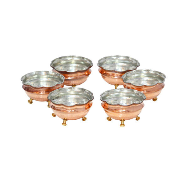 Set of 6 Traditionally Hammered Copper Dinnerware Bowls - Asa