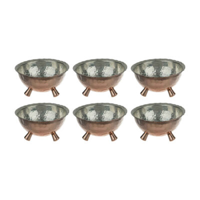 Set of 6 Traditionally Hammered Copper Dinnerware Bowls – Hananeh