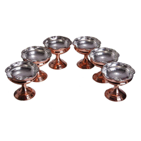 Set of 6 Traditionally Hammered Copper Dinnerware Bowls - Hengameh