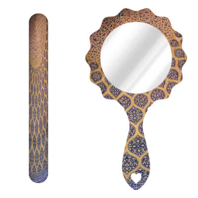 Metal Nail File and Mirror Set with Persian Inspired Sonati Pattern