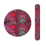 Metal Nail File and Mirror Set with Persian Inspired Sorkhabi Pattern