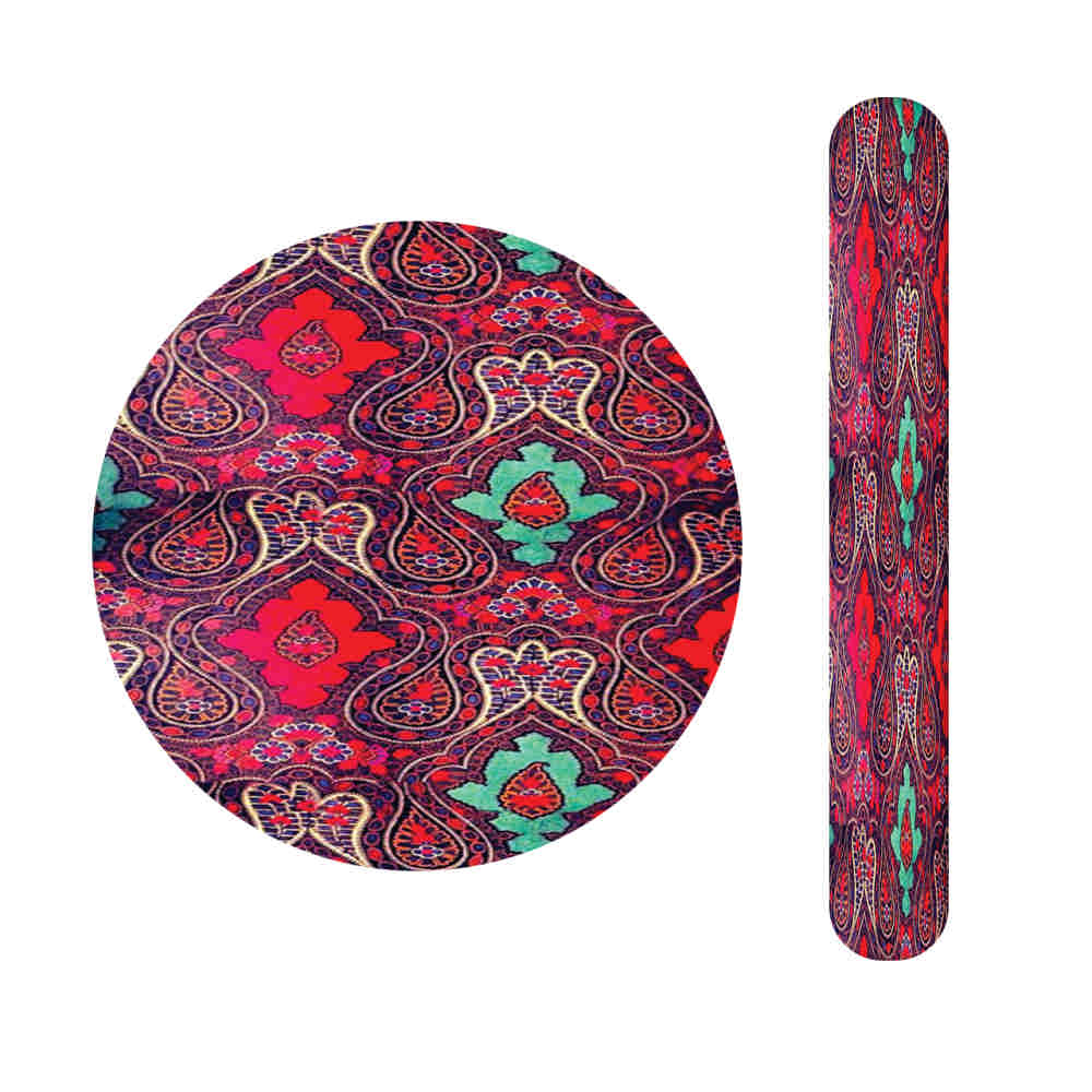 Metal Nail File and Mirror Set with Persian Inspired Sorkhabi Pattern