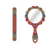 Metal Nail File and Mirror Set with Persian Inspired Summer Pattern