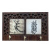 Ceramic Wall Key Holder - with Wooden Frame & Rumi's Poem