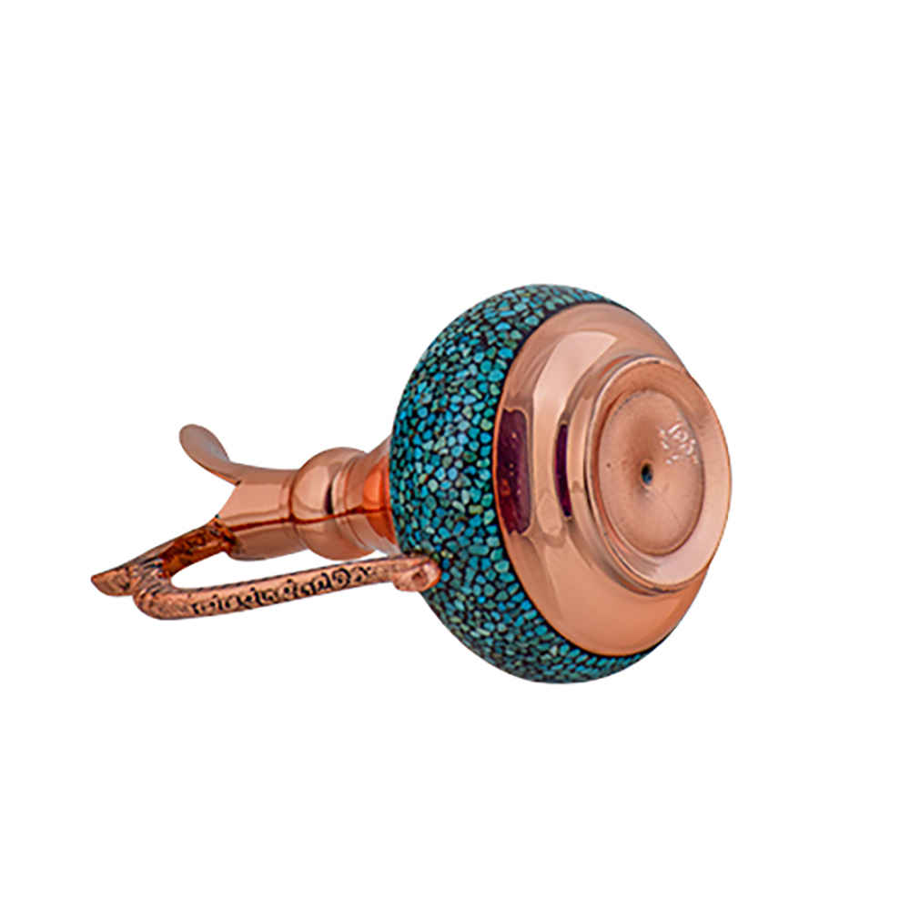 Decorative Copper Pitcher Persian Artisan-Crafted Turquoise Inlay Hasti
