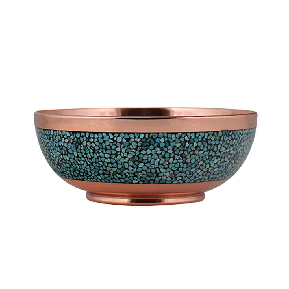 Decorative Bowl Persian Artisan-Crafted Turquoise Inlay Vina