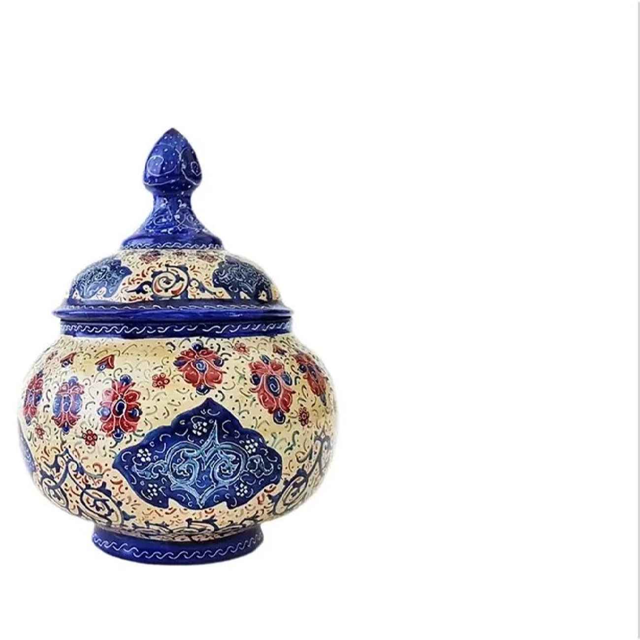 Handcrafted Persian Pottery Tea & Coffee Set – Minakari Enameled in Yellow