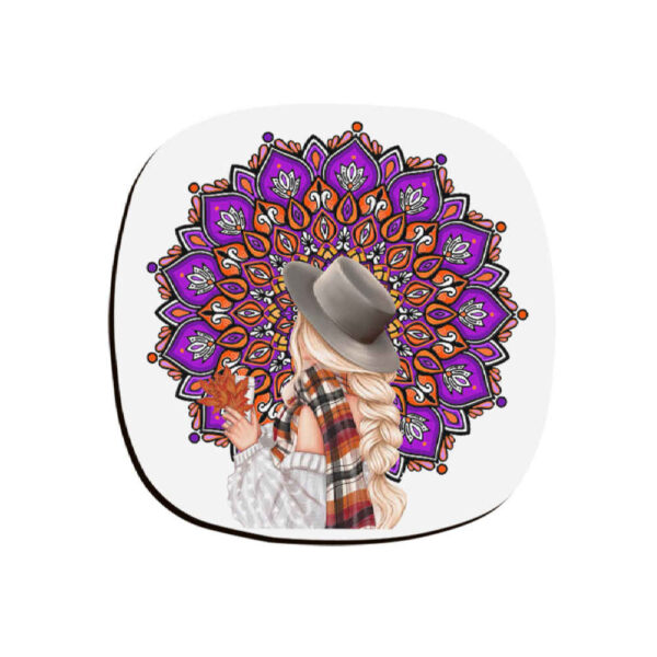 Artistic Drink Coaster Set with the Design Mandala