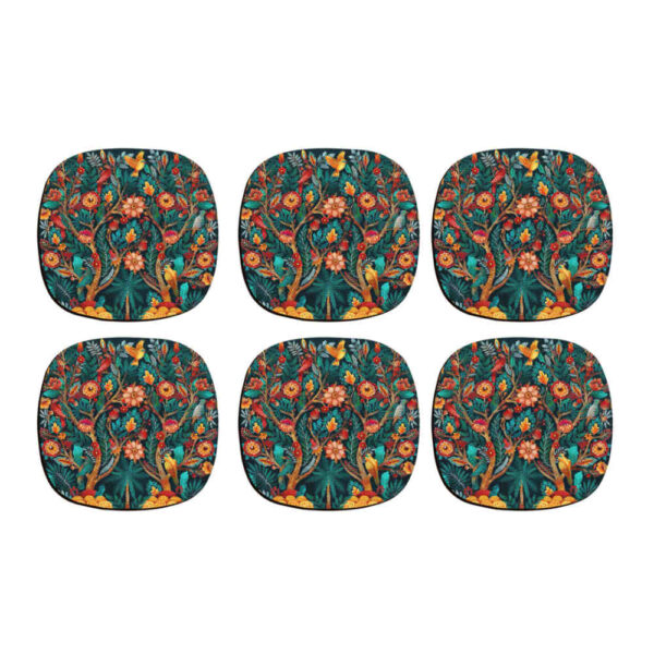 Artistic Drink Coaster Set with the Design Jungle