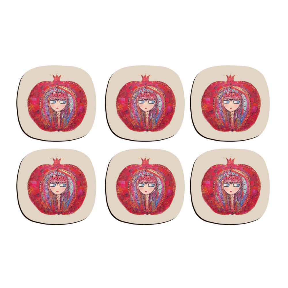 Artistic Drink Coaster Set with the Design Nargol