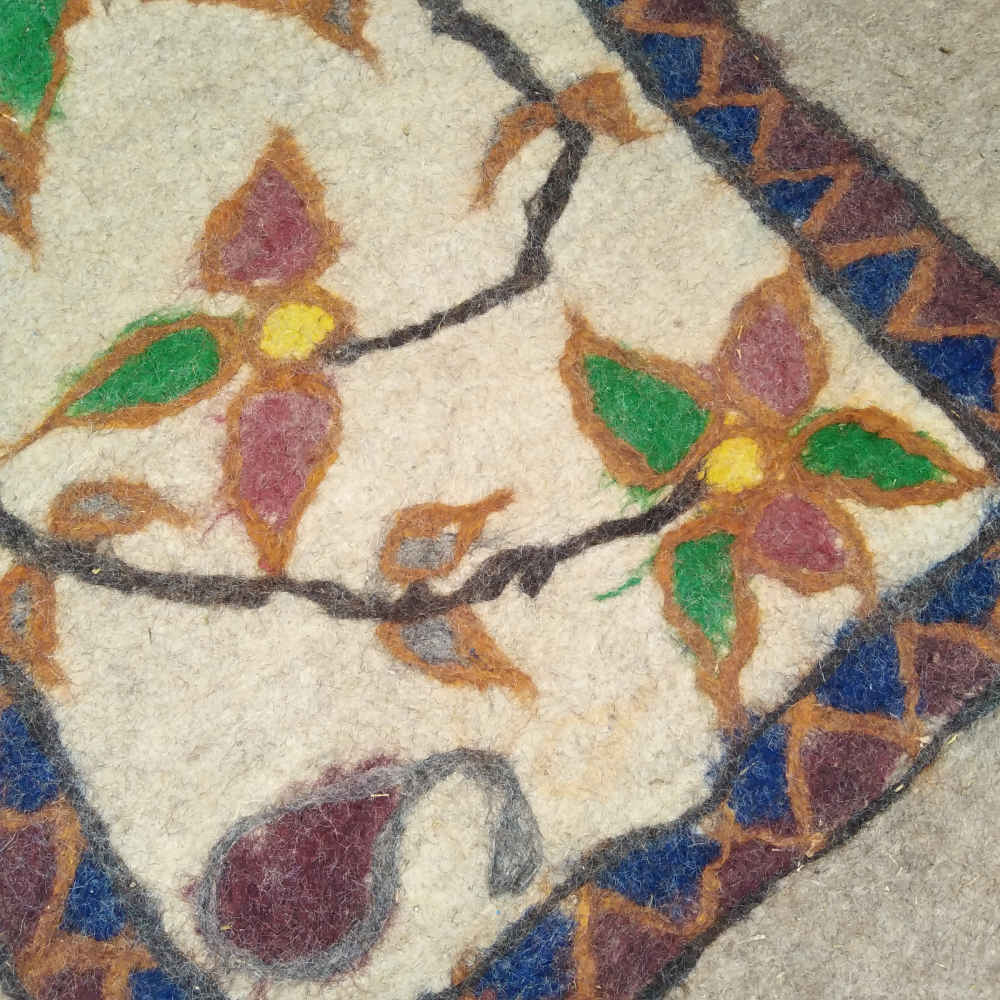 Persian Wool Felt Rug 100% Natural and Handmade Ramin