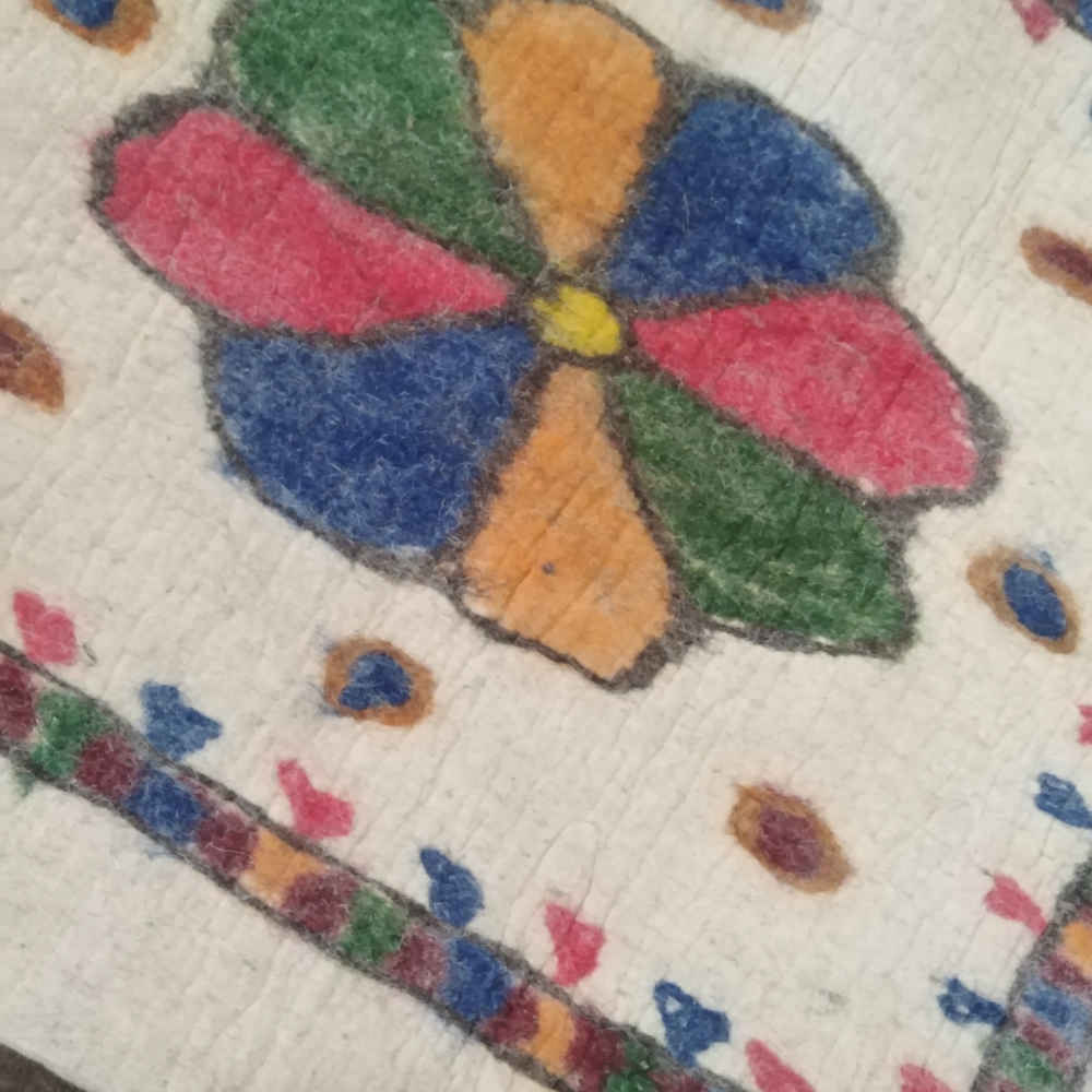 Persian Wool Felt Rug 100% Natural and Handmade Riha