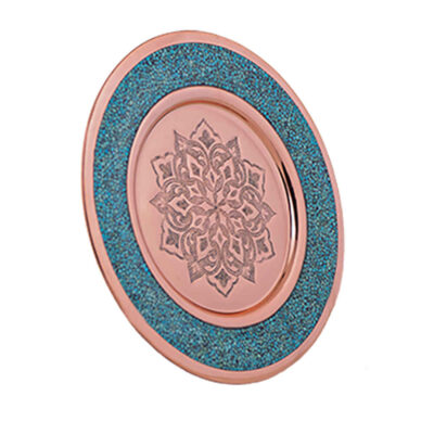 Iranian Turquoise Inlay Copper Wall Plate Model Sahel