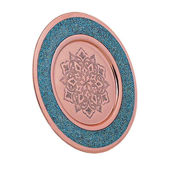 Iranian Turquoise Inlay Copper Plate Model Sahel