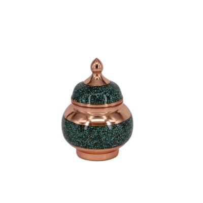 Handcrafted Persian Inlaid Turquoise Copper Sugar Bowl Bita