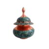 Handcrafted Persian Inlaid Turquoise Copper Sugar Bowl Nafas