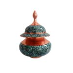 Handcrafted Persian Inlaid Turquoise Copper Sugar Bowl Nafas