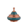 Handcrafted Persian Inlaid Turquoise Copper Sugar Bowl Zina