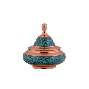 Iranian Turquoise Inlay Copper Sugar Bowl Model Zina