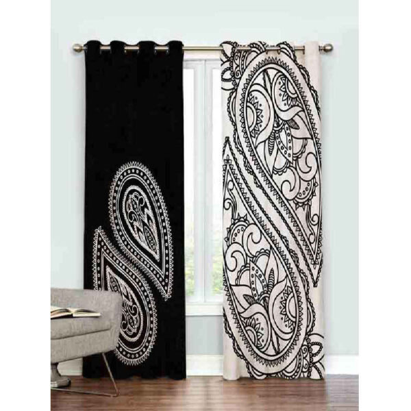 Printed Velvet Eyelet Curtain – Boteh Jegheh