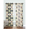 Printed Velvet Persian Eyelet Curtain – Calligraphy and Flowers