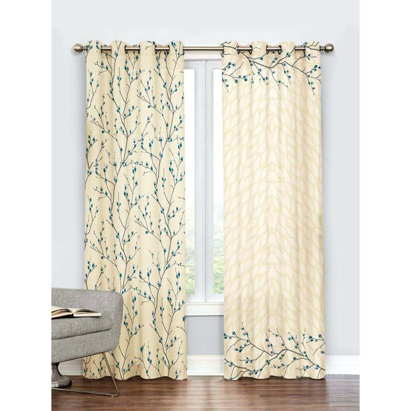 Printed Velvet Eyelet Curtain – Heaven