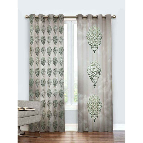 Printed Velvet Persian Eyelet Curtain – Calligraphy Liana