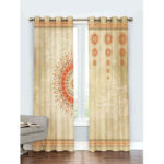 Printed Velvet Persian Eyelet Curtain – Calligraphy Patterned