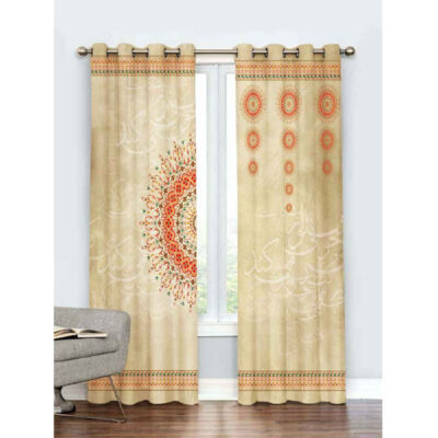 Printed Velvet Persian Eyelet Curtain – Calligraphy Patterned