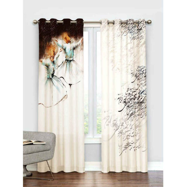 Printed Velvet Persian Eyelet Curtain – Calligraphy Sama
