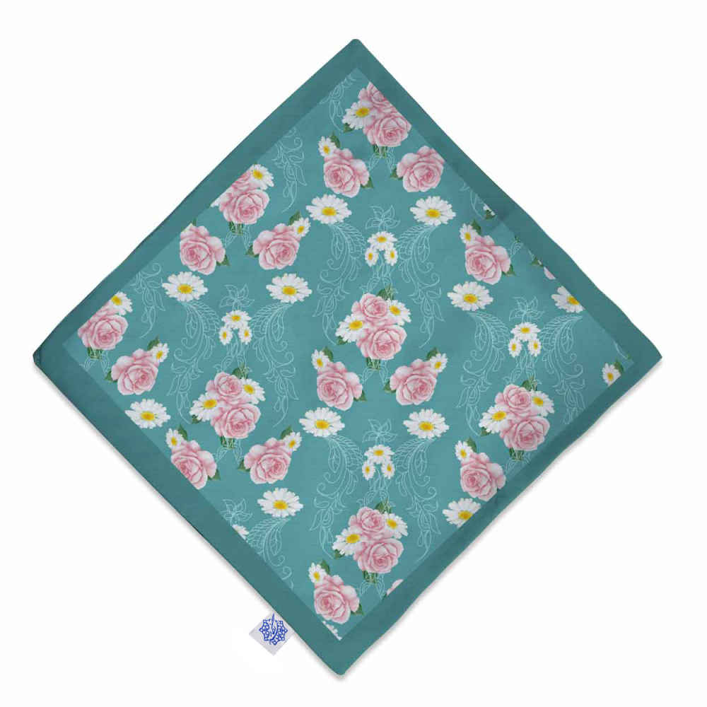 Travel Prayer Mat for Muslim Pocket Sized & Portable Sajada Blue Flowers