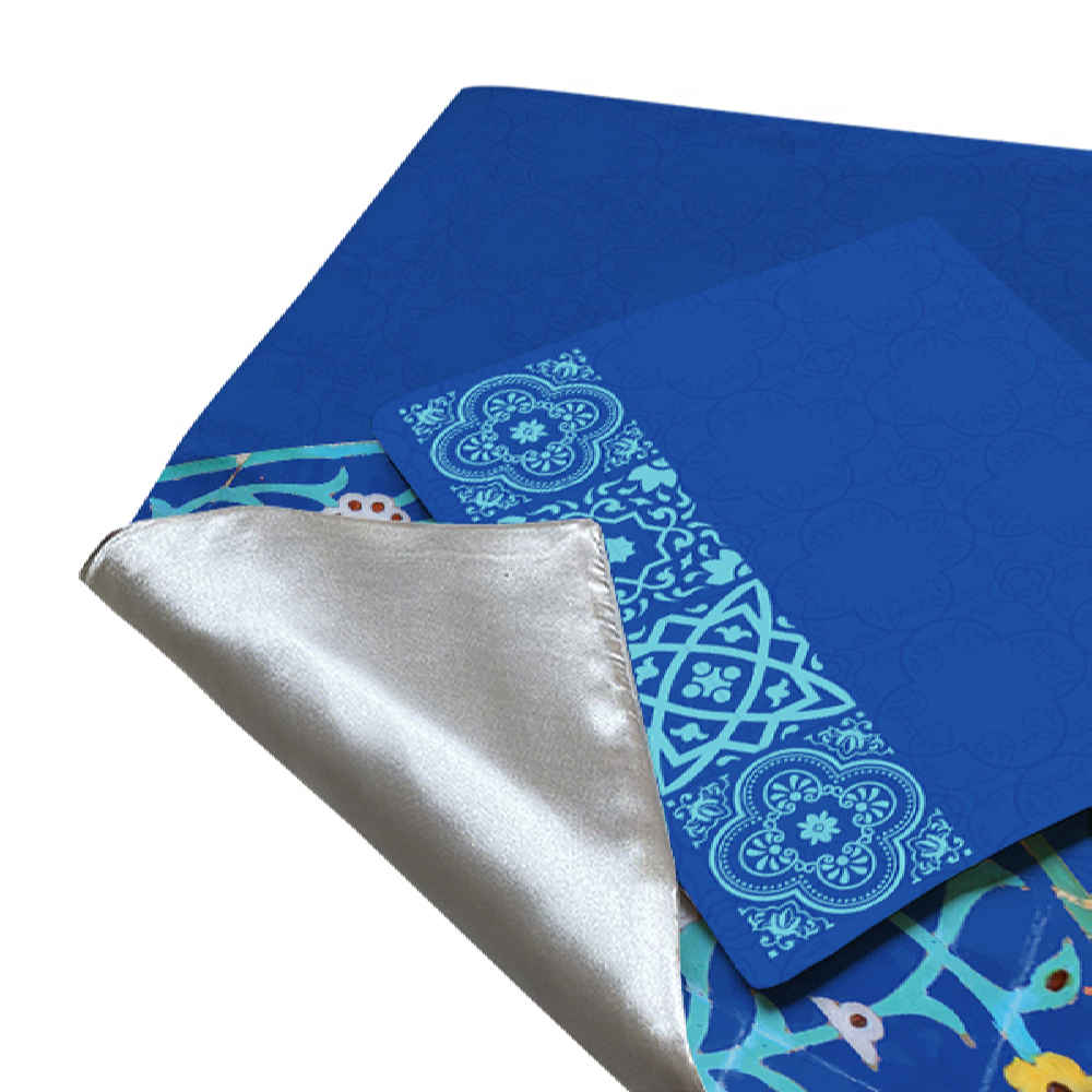 Travel Prayer Mat for Muslim Pocket Sized & Portable Sajada Blue