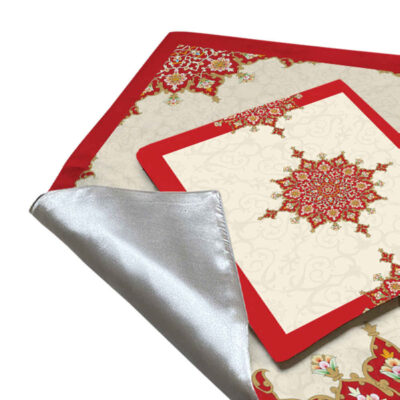 Travel Prayer Mat for Muslim Pocket Sized & Portable Sajada Red Eslimi