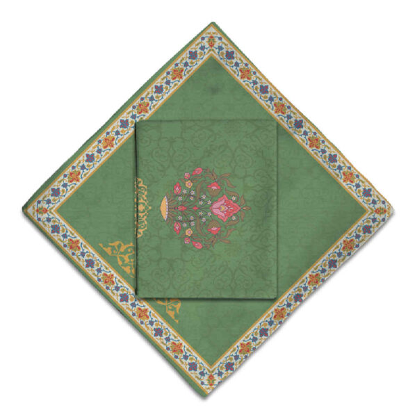 Travel Prayer Mat for Muslim Pocket Sized & Portable Sajada Green Eslimi
