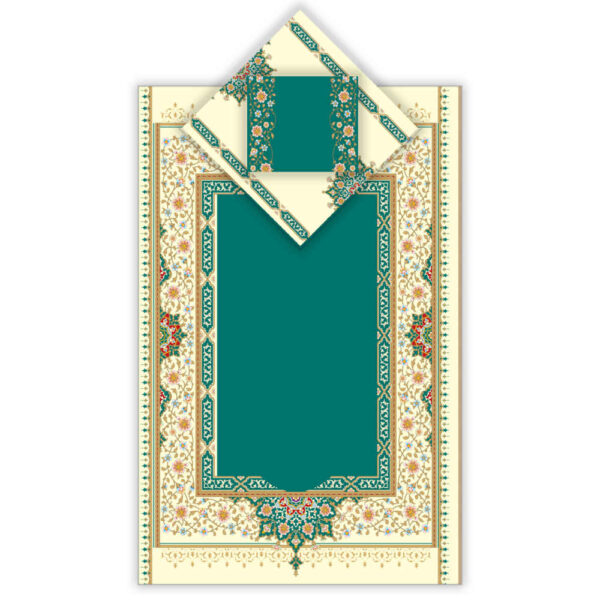 Islamic Prayer Mat Velvet Sajadah Lightweight with Eslimi Design