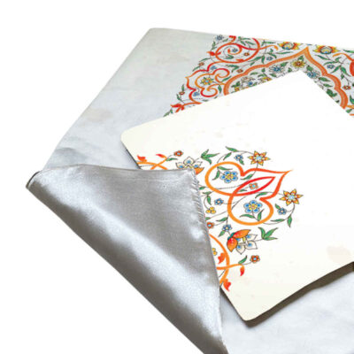 Islamic Prayer Mat Velvet Sajadah Lightweight with White