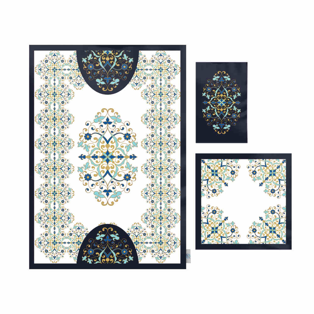 Islamic Prayer Mat Velvet Sajadah Lightweight with Eslimi Design