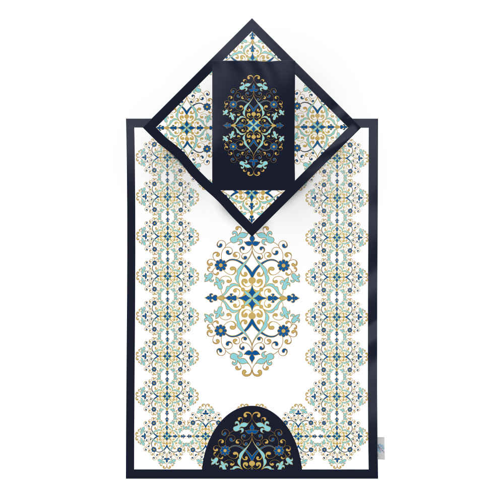 Islamic Prayer Mat Velvet Sajadah Lightweight with Eslimi Design
