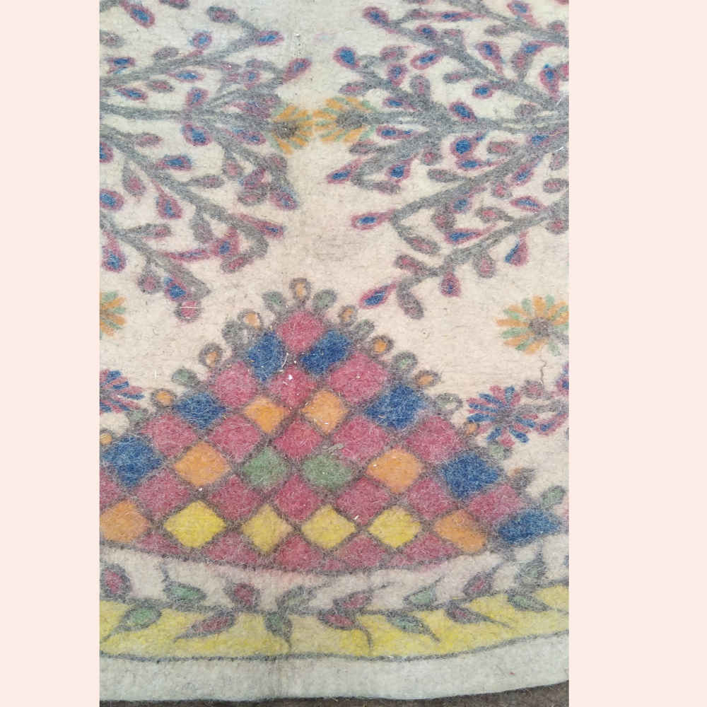 Persian Wool Felt Rug 100% Natural and Handmade Raha