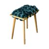 Modern Knitted Legged Footstool Blue Color