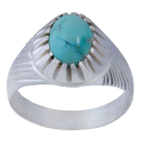 Persian Neyshabur Turquoise Silver Ring Handcrafted Farima