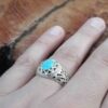 Persian Silver Ring for Men with Neyshabur Turquoise Avash