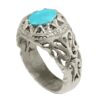 Persian Silver Ring for Men with Neyshabur Turquoise Avash