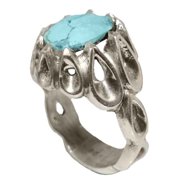 Persian Silver Ring with Neyshabur Turquoise Farima Kiarash