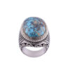 Persian Neyshabur Turquoise Silver Ring Handcrafted Taha