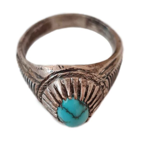Persian Neyshabur Turquoise Silver Ring Handcrafted Farima Ehsan