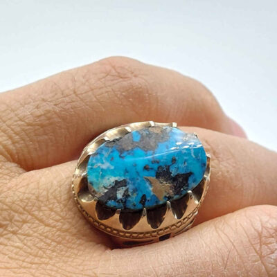 Persian Silver Ring with Neyshabur Turquoise Farima Farzad