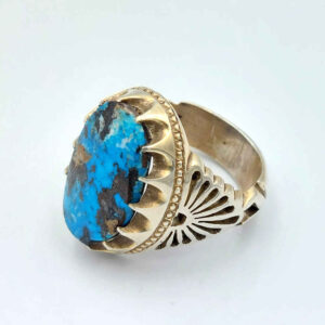 Neyshabur Turquoise Men’s Silver Ring Model Farzad